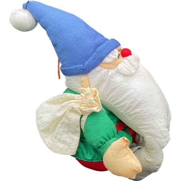 J.S. Vintage Christmas Elf Nylon Parachute Plush Stuffed Toy - Picture 4 of 7
